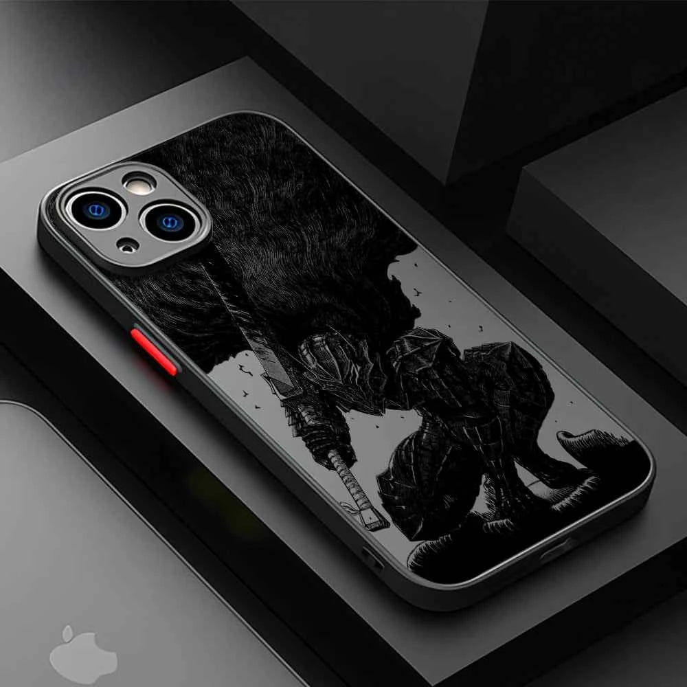 Coque Berserk iPhone 12 à 16 Pro Max – Finition Mat & Transparente