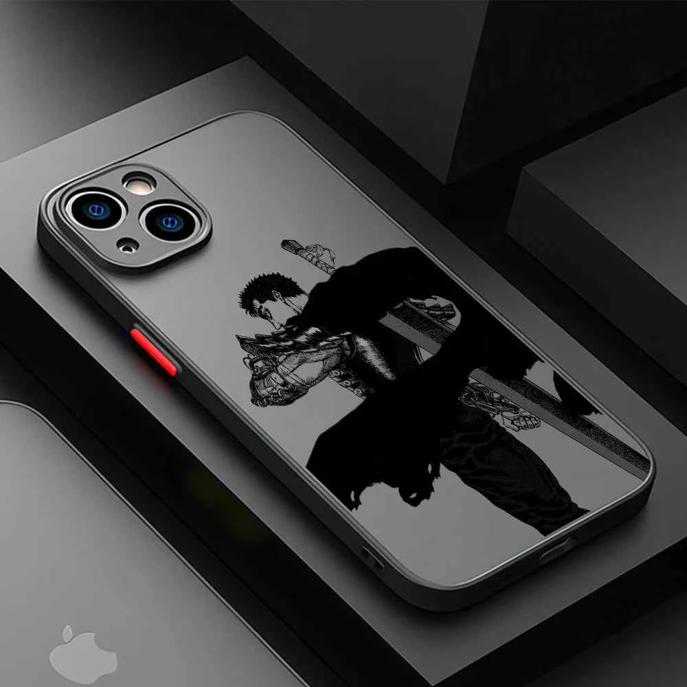 Coque Berserk iPhone 12 à 16 Pro Max – Finition Mat & Transparente